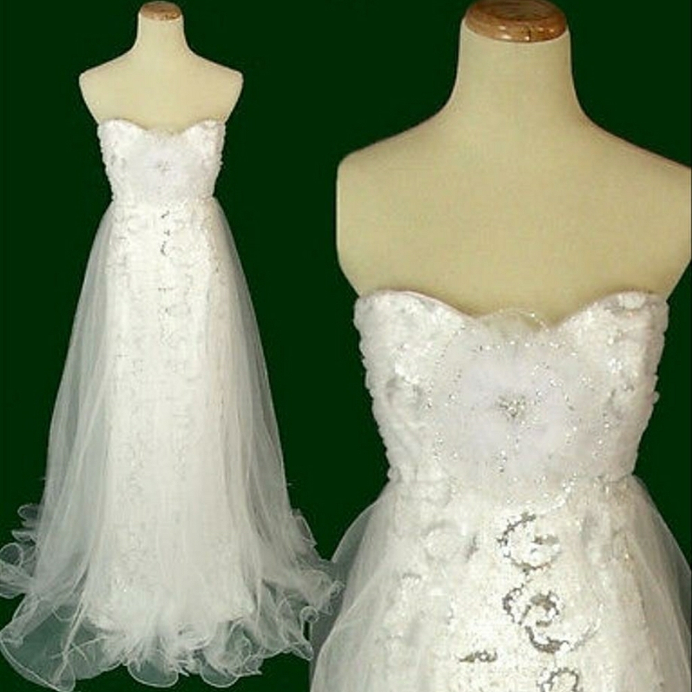 Jovani Sequined Tulle Trained Gown